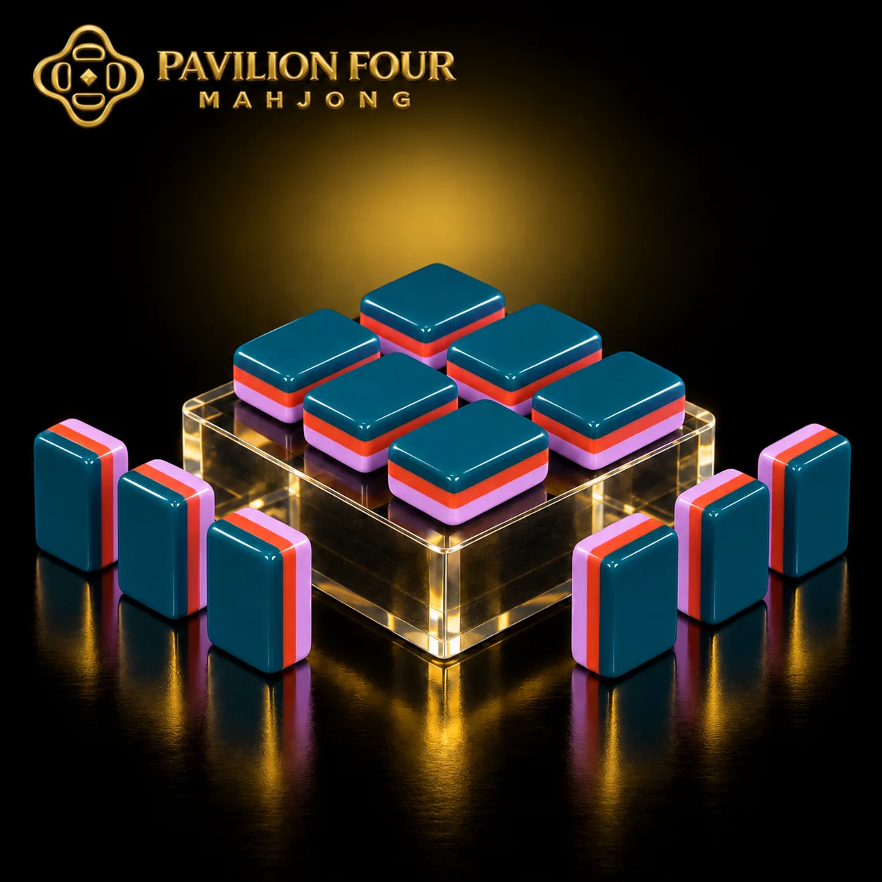 Blue Pink Luxury American Mahjong Tiles Custom Laser Engraving Personalized Image Logo Engraved Acrylic Game Tiles