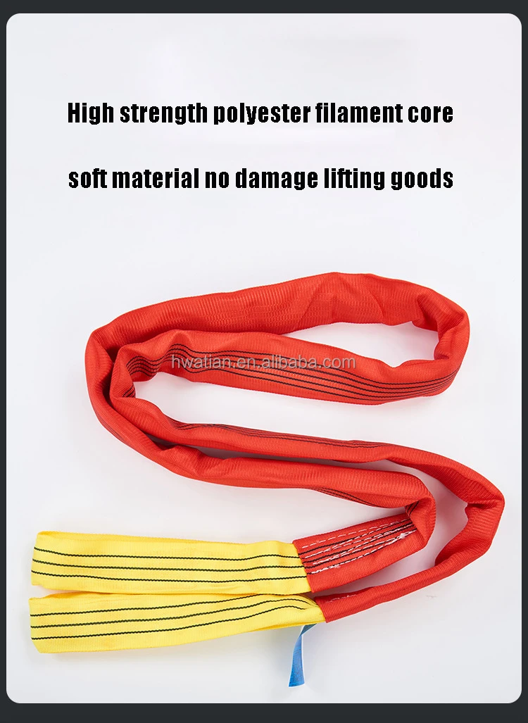 Endless Type Soft Round Belt Basket Eye Webbing Lifting Sling Strap Belt for Lifting Equipment Use