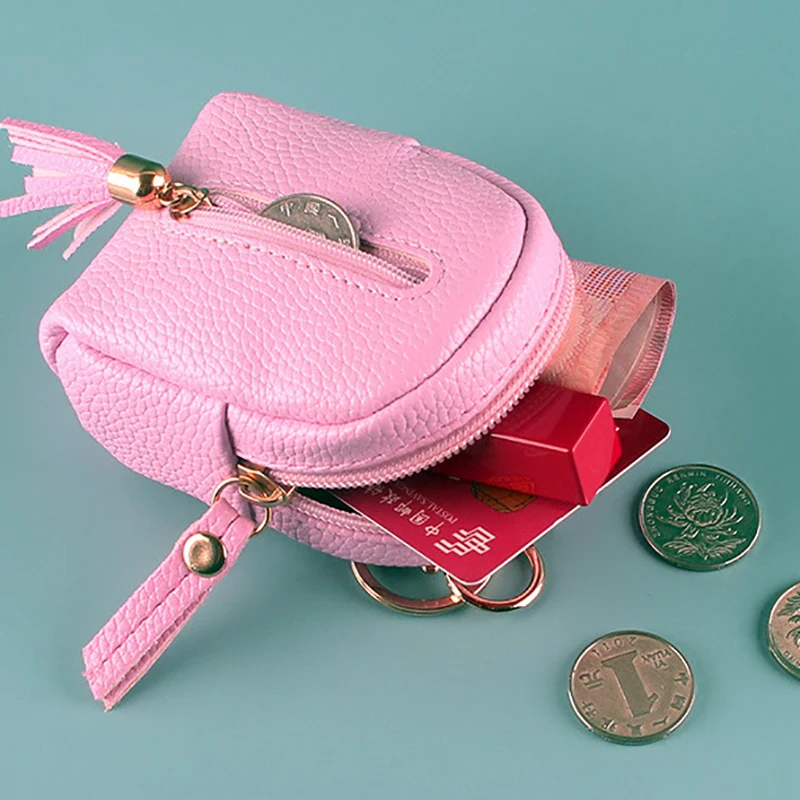 Porte-monnaie Avec Fermeture éclair Pour Femme Et Enfant, Mini Porte-monnaie, Porte-cartes, Clé D'argent, Ligne D'écouteurs, Poudres De Monnaie, Mode