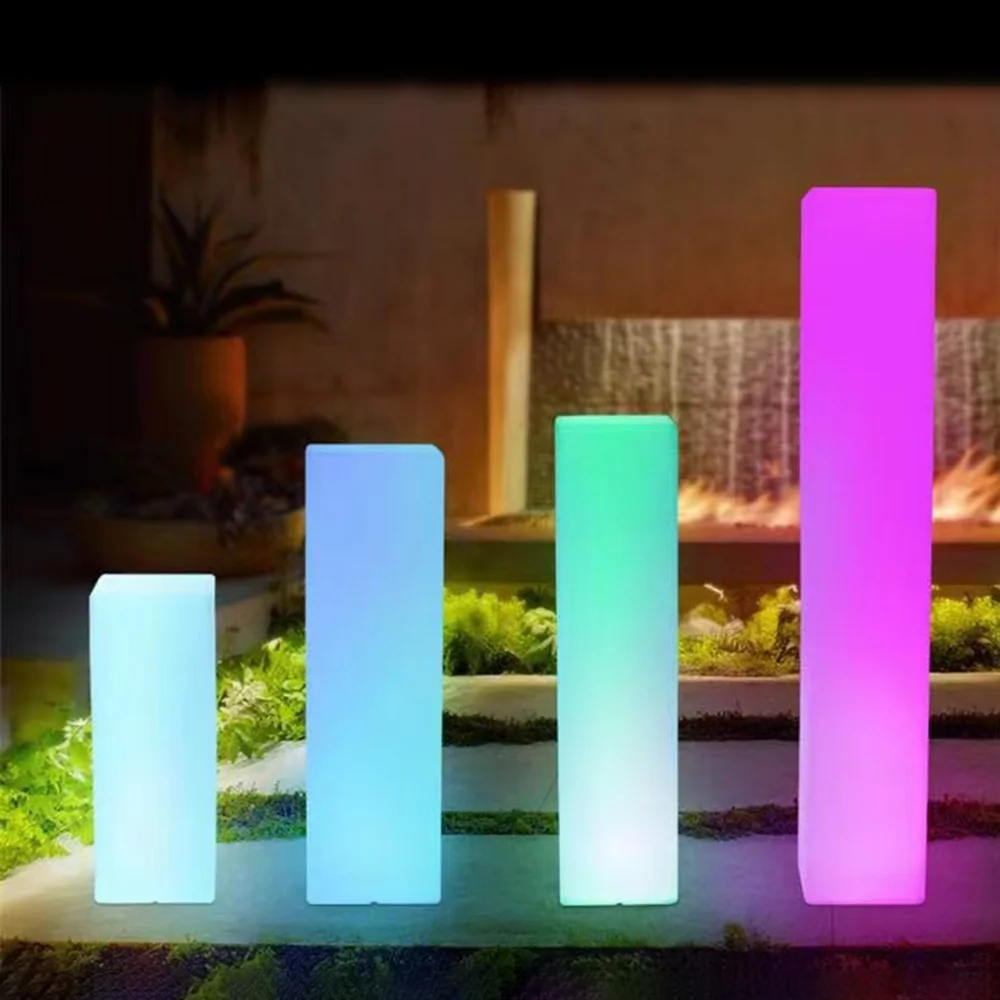 Remote RGB Color Changing Illuminated Pillars Lighting Landscape LED Plastic Outdoor Column Lights on m.alibaba.com