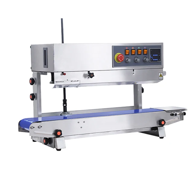 Plastic Bag Continuous Heat Sealing Machinery Vertical Type Heat Sealer Heat Sealing Machine