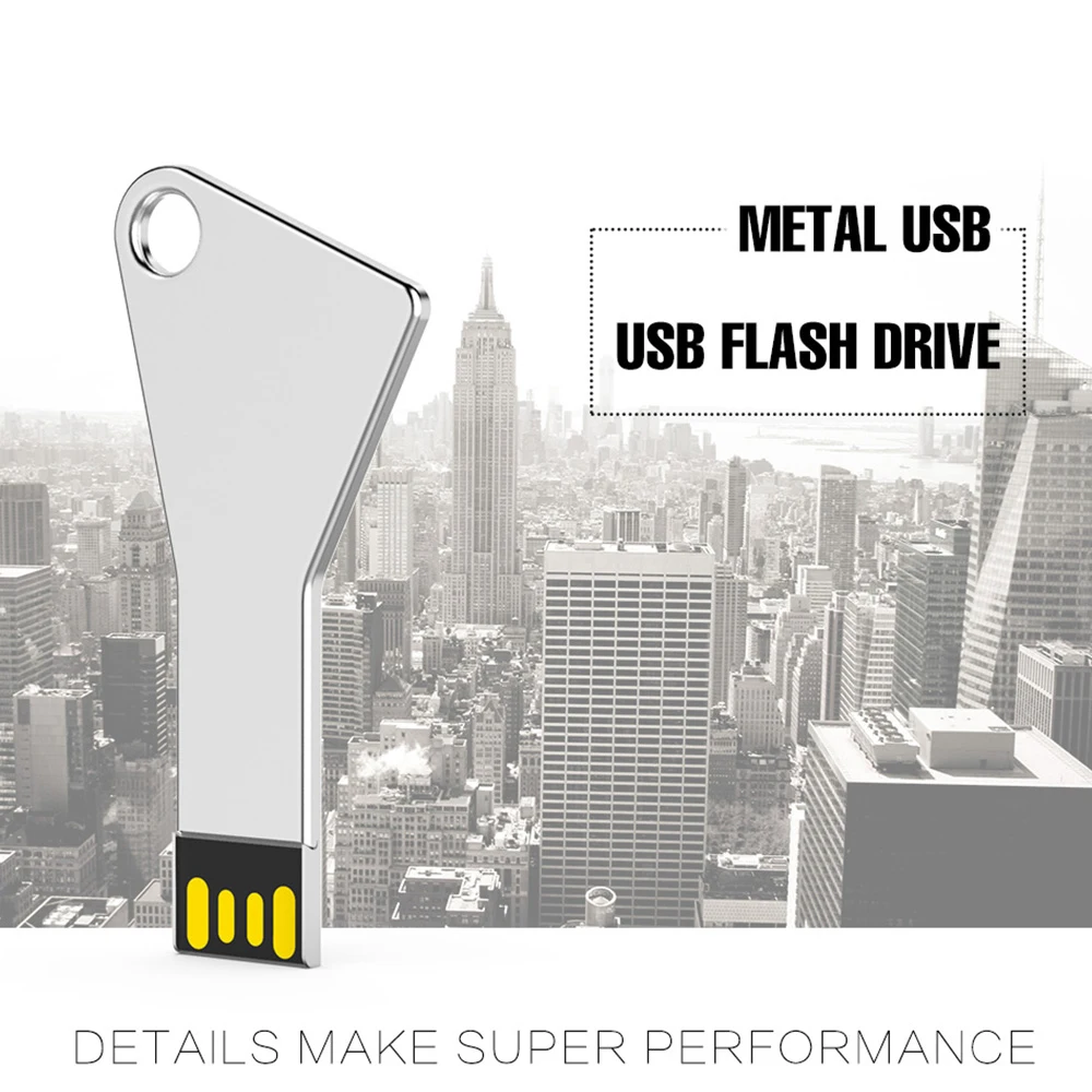 Wholesale Gift Items Irregular Shape Metal Key Ring USB Flash Drive USB Flash Key 64GB - ANKUX.COM
