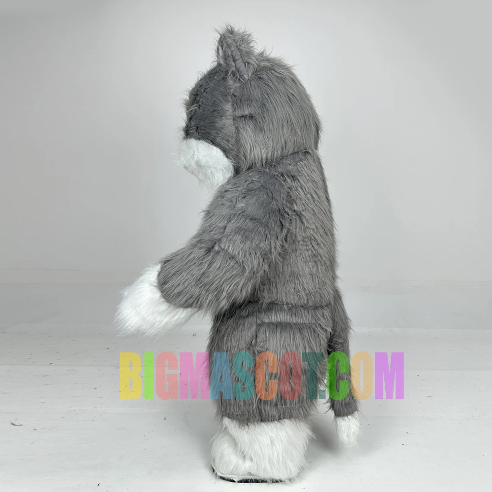 Happy Sky Adult Gray Cat Inflatable Mascot Costume for Stage Performance Unisex Cartoon Animal Cosplay Easter/Halloween Party
