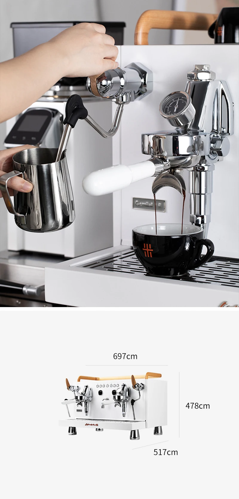 Crm3207 Commercial Coffee Machine Double Headed Italian Full Semi