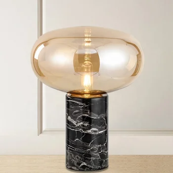 bedroom table lamp marble base table lamp with glass cover