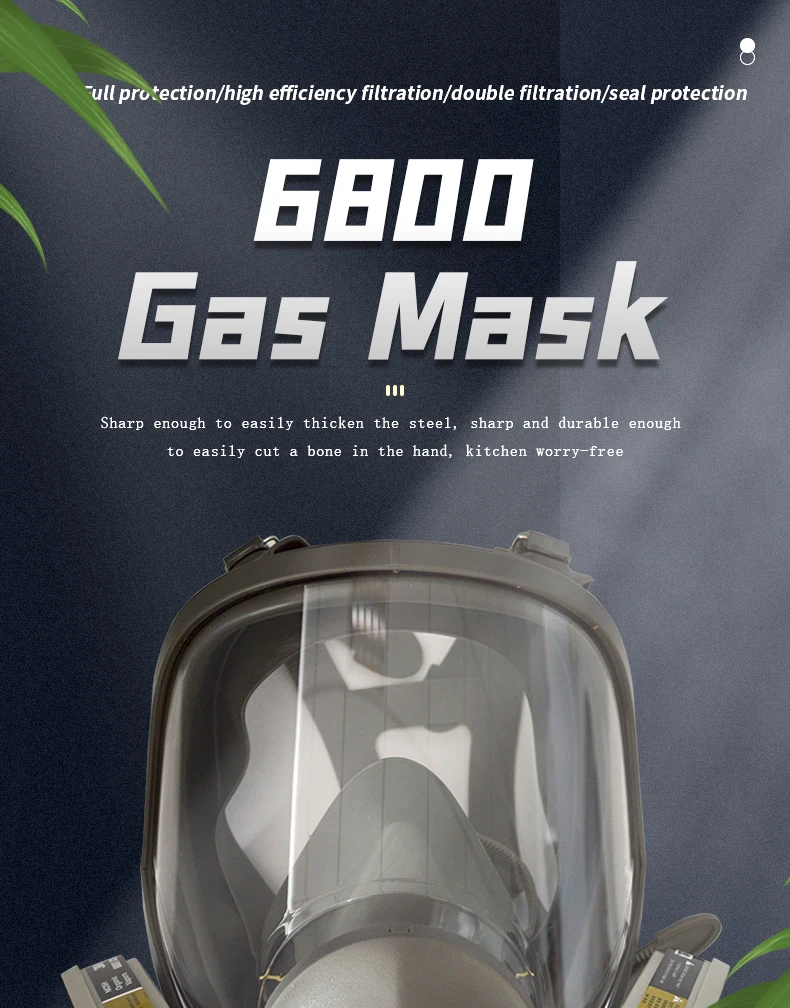 Factory  Respirators Double Filter Industrial Protective Chemical Fire Gas Smoke Tear Full Face Gas Mask