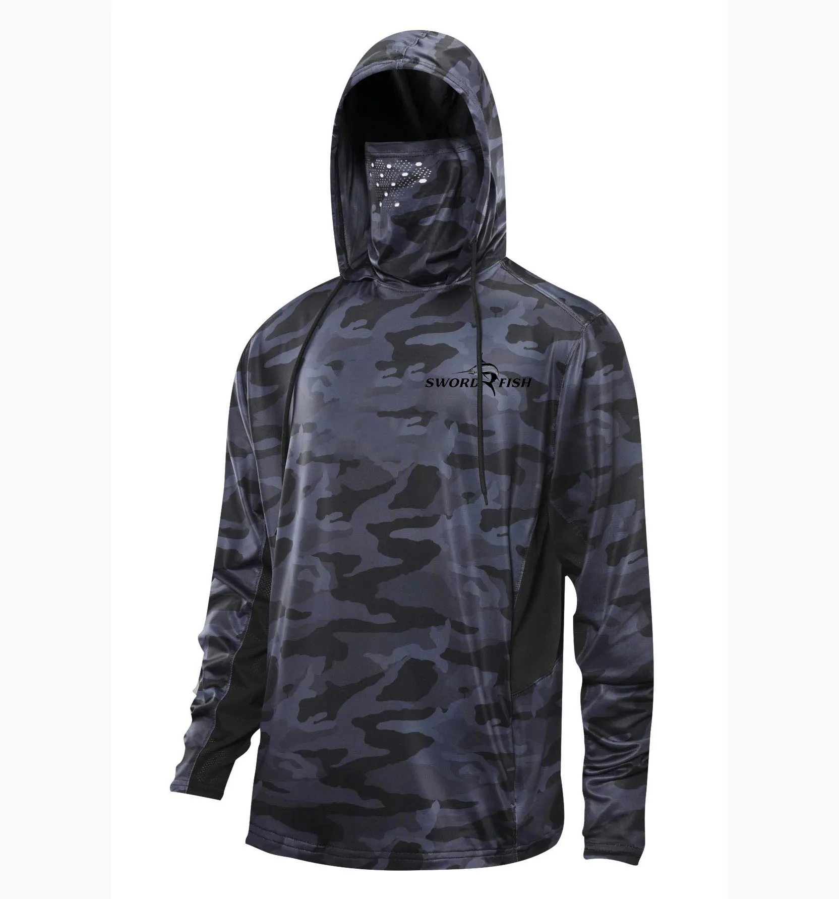 Hot Upf 50+ Breathable Fishing Hoodie Long Sleeve Camo Fishing Shirt Uv
