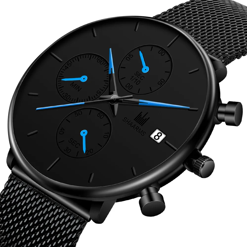 SHAARMS 6123 Watch Luxury Waterproof Men's Wristwatch