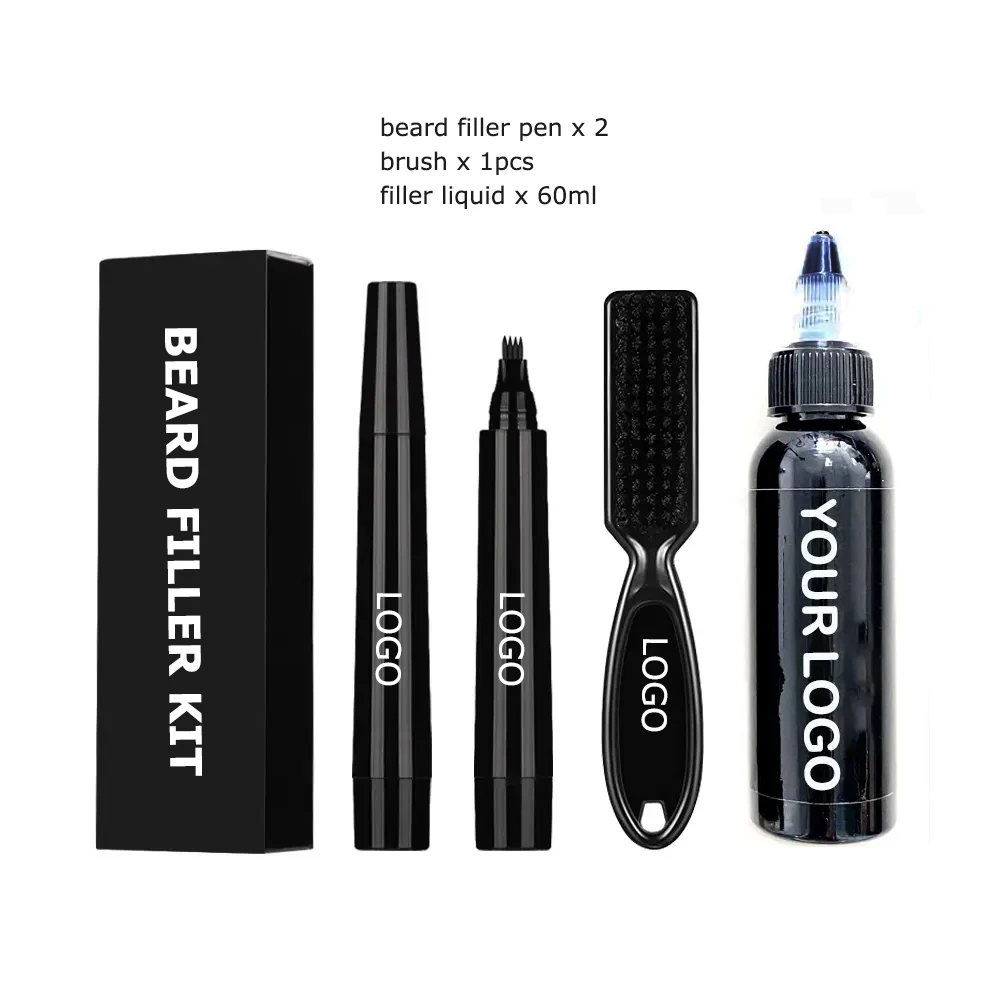 Beard Dye for Men Light Grey Color Beard Detailing Pen Coloring Pen Double  Sided Brow and Beard Pen Filler Kit 4-tip