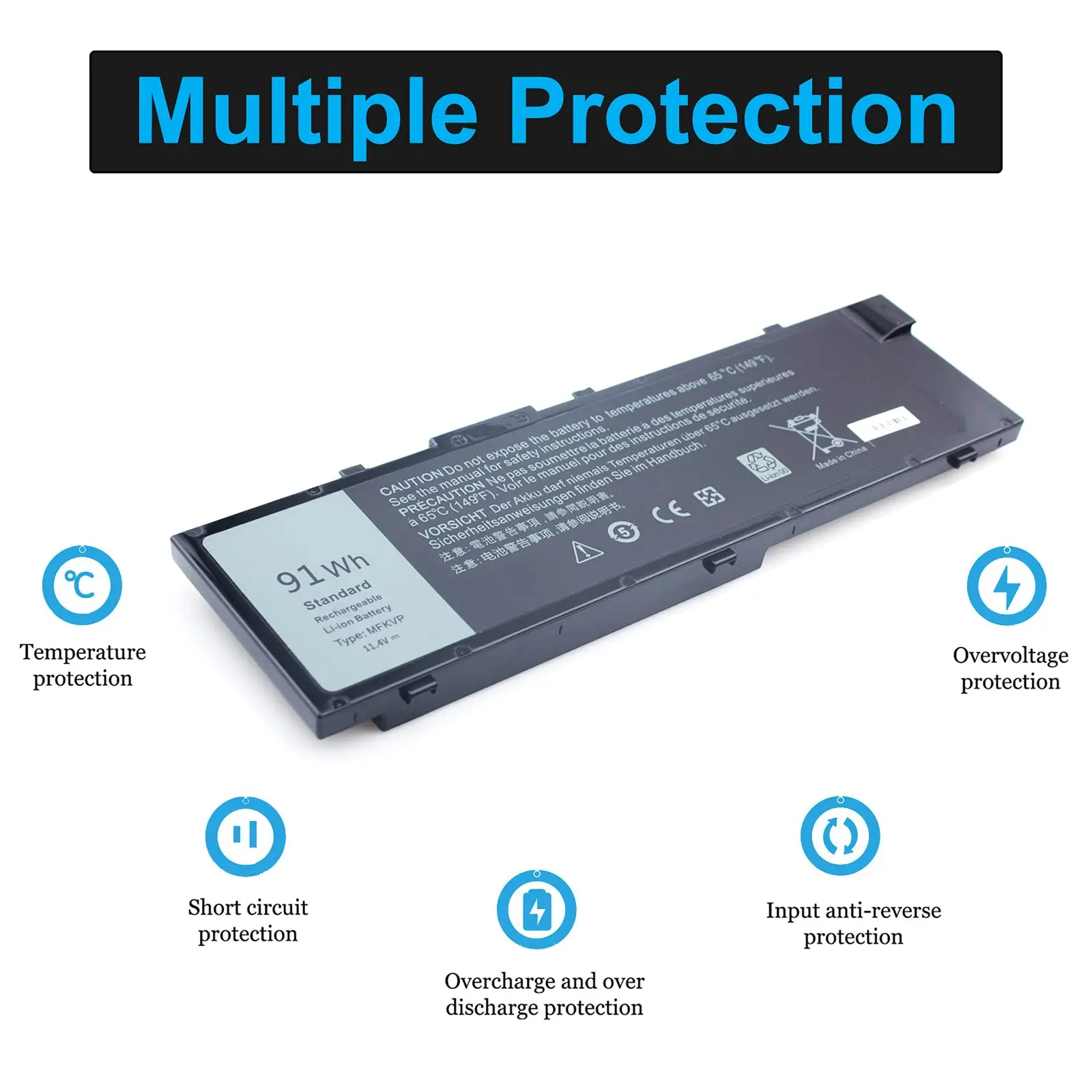 KHlove 91Wh Laptop Akku Für Dell Precision 7510 7520 7710 7720