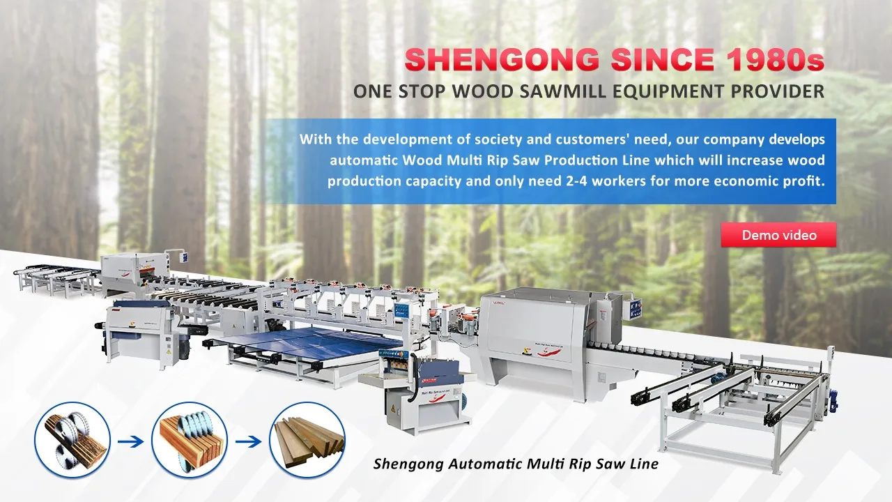 Shengong Fully Automated Horizontal Sawmill Production Line Timber Lumber Saw Machine for