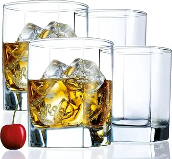 Luxury 9.5 oz Double Old Fashioned Whiskey Glasses Square Transparent Crystal Design Custom Logo Wine Whisky Serving Shot Glass