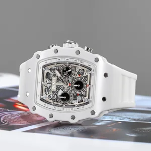 Skmei 2305 Square Retro Cartoon Luxury Sport Antique Style Men's Quartz Watch PC Stainless Steel Silicone Band 3ATM Waterproof