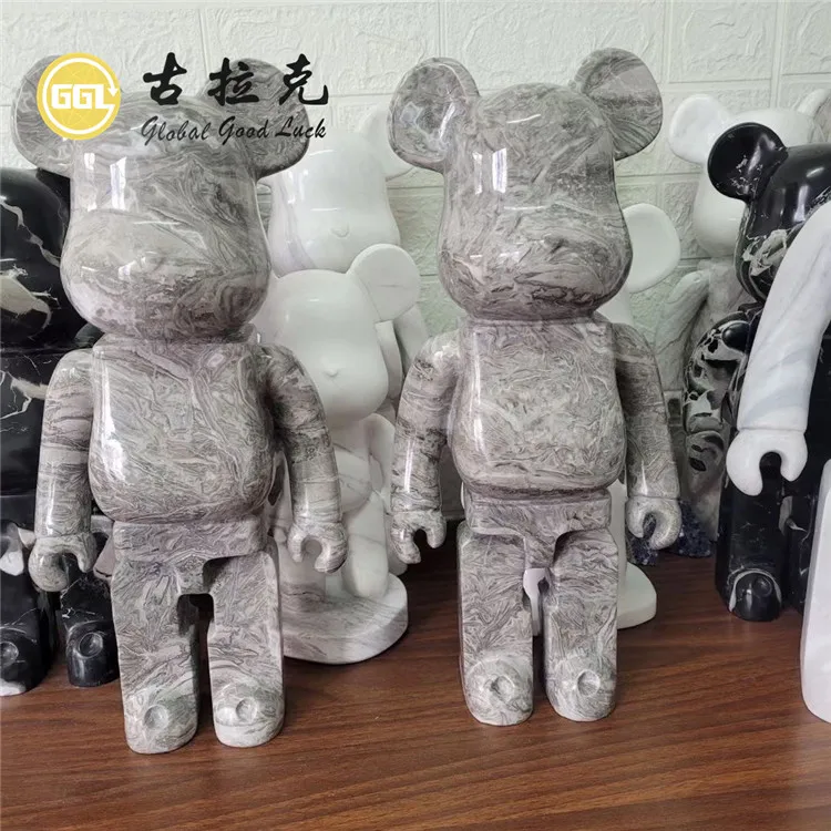 Action Figure Bear Bearbrick 1000 marble for home decoration