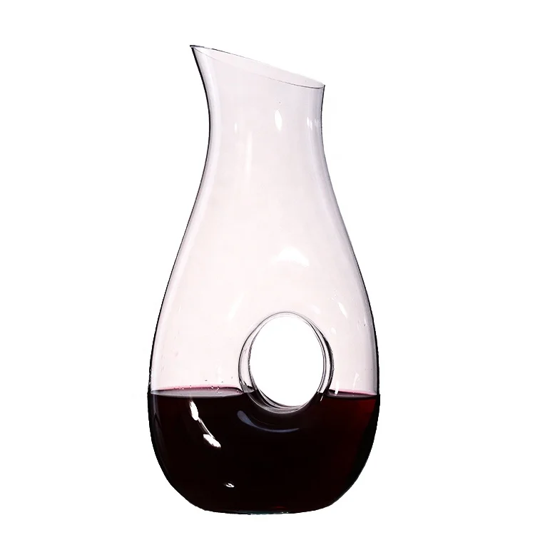 Samyo Creative Handle Snail Shaped Custom Clear Luxury Crystal Glass Small Red Wine Decanter With Hole
