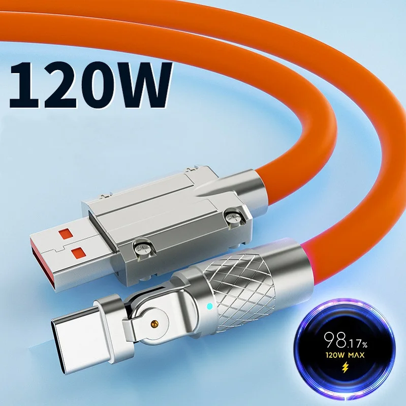 High Quality 120W Fast Charging Cable 180 Degree Rotation Connector Elbow Cable JIKE Cable USB/Type C for Promotional Gift Sets