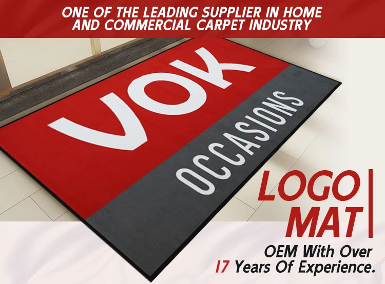 Custom Nylon Rubber Logo Entrance Door Mat for Sports Industry manufacture