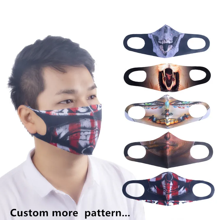
wholesale polyester facemask reusable washable custom patterns design logo brand mix color adult size Fast delivery free sample 