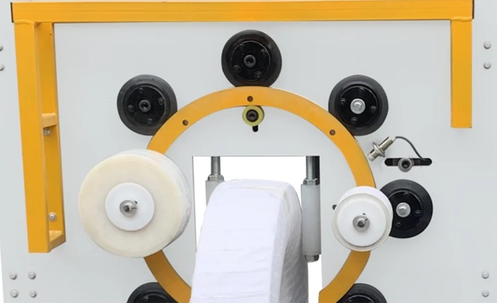 Automatic Vertical Tire/Tyre/Steel Strip Coil/Cable Coil Plastic Film Wrapping Packing Machine with CE