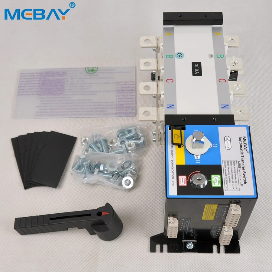 MEBAY ATS Automatic Changeover Switch Intelligent Generator Ats Switch 4P 100A 160A 300A 400A 630A