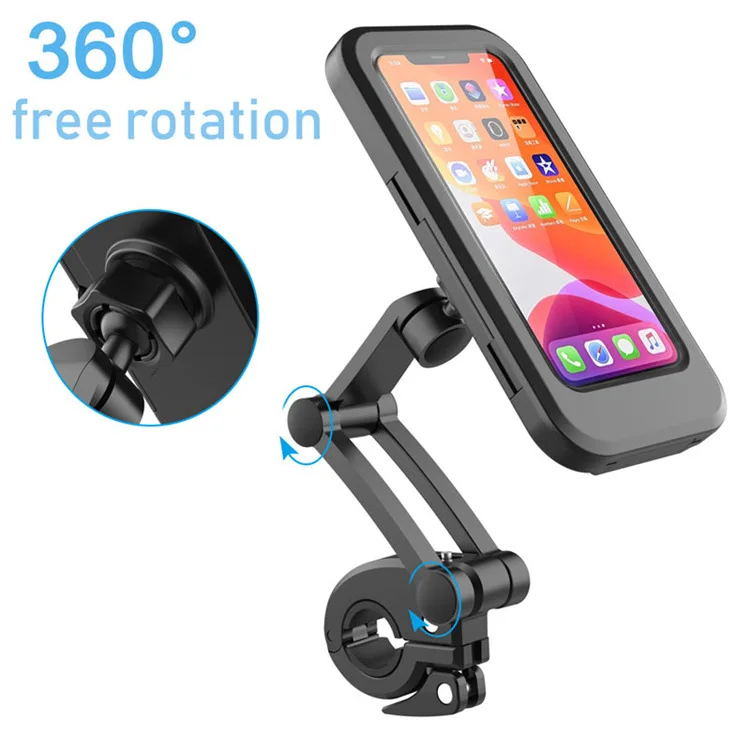 Bike Phone Holder Waterproof Motorcycle Phone Holder with TPU Touch Screen 360 degree Universal Bicycle Mobile Mount for phone