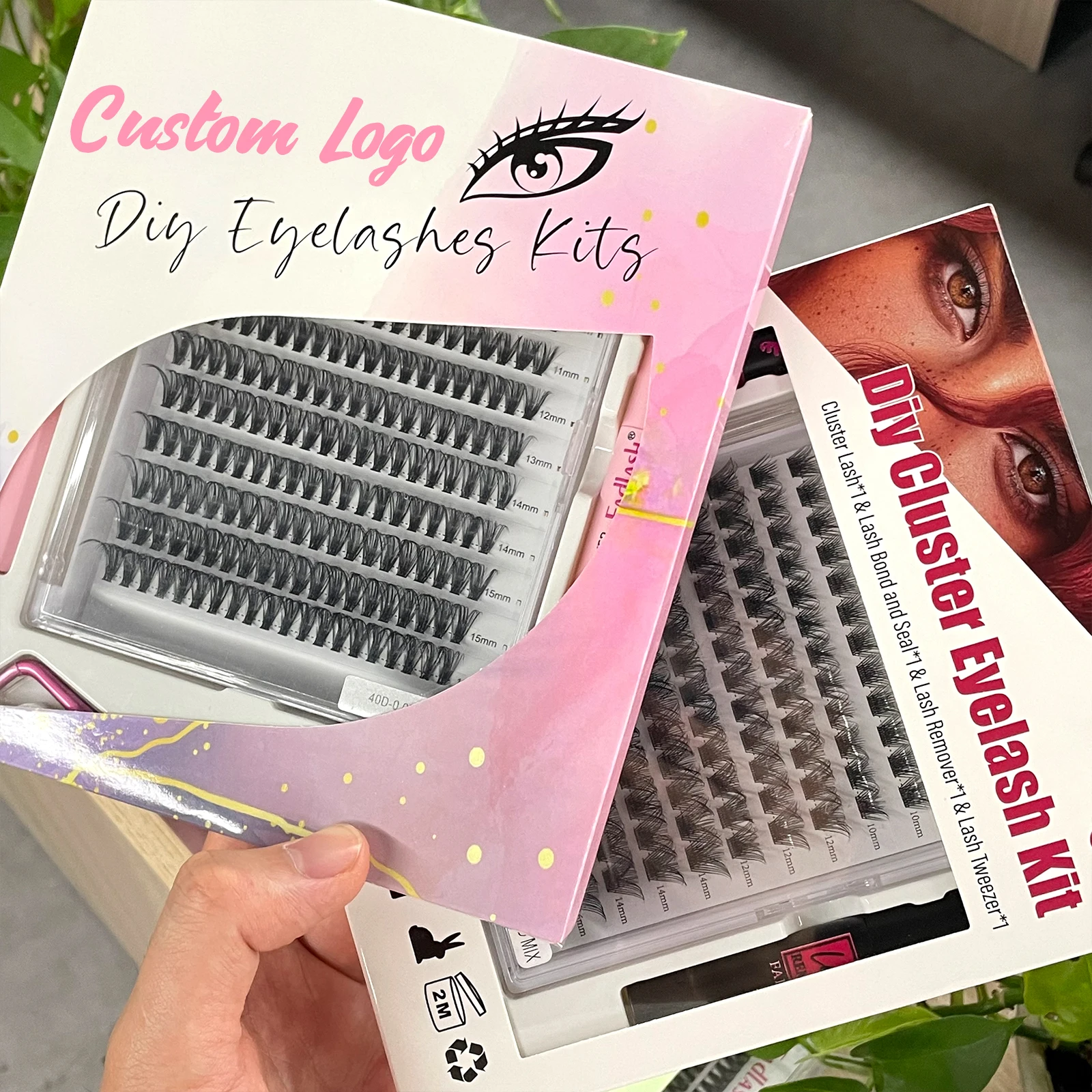 New Design DIY Lash Kit Segment Eyelash 20D 30D 40D Individual Cluster Silk  Fluffy Fans Knot Free Lashes Diy Eyelash Extension