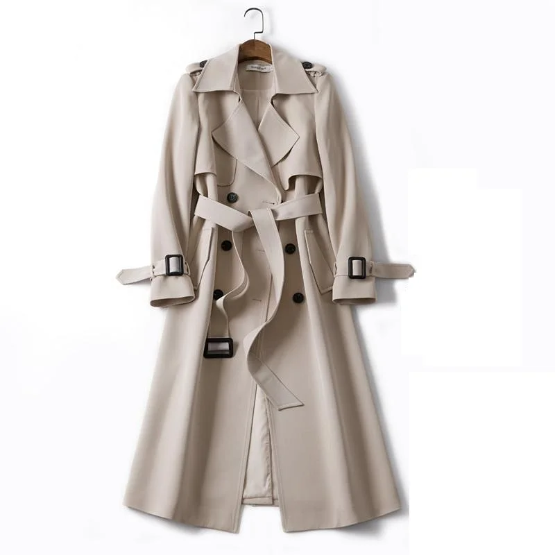 2025 Elegant Light Fashion Korean Style Mid-Length Trench