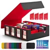 Four-row black and red-4 card sleeves-4 card clips-12 dividers