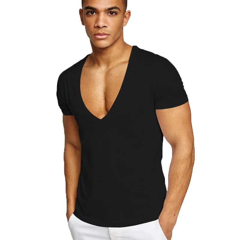 men's stretch v neck t shirts