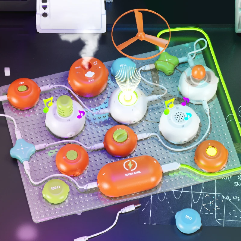 New Science Experiment Electronic Building Block Set Kids Puzzle Power Assembly Toys Education Stem Toy Children Training Toys