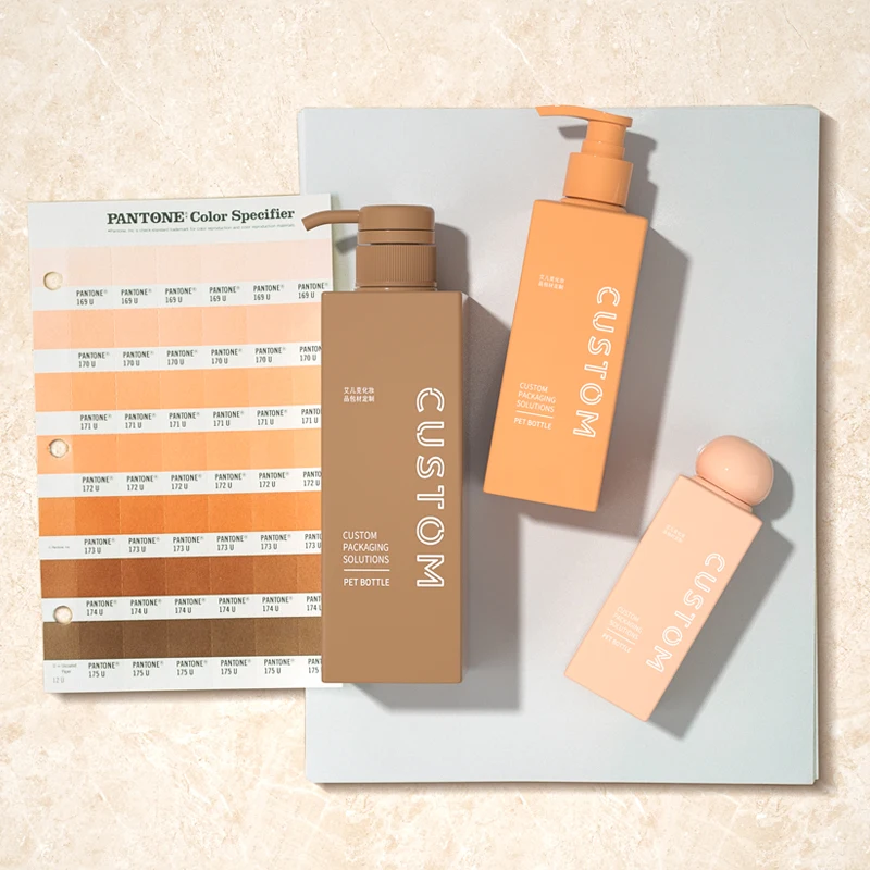 Custom Square Cosmetic Pump Bottle Packaging 120ml 250ml 500ml Empty Rectangle Body Lotion Bottle