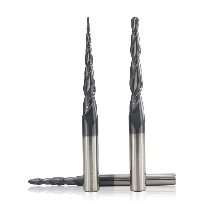 Tapered Ball Nose End Mill Carbide HRC55 R1.0*47*85-D8 CNC Router Milling Bits 