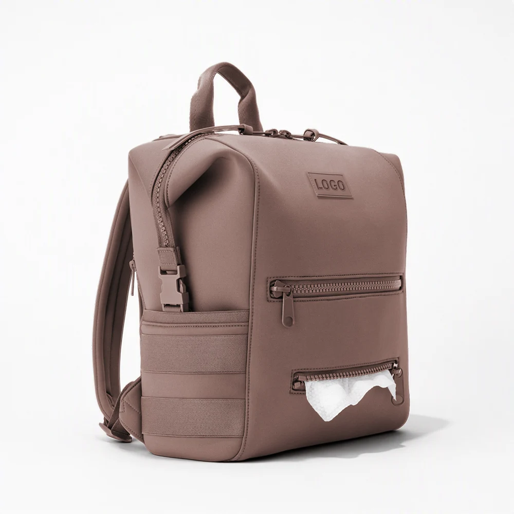 Custom Hot Selling Waterproof Neoprene Backpack Diaper Bags Women Travel Baby Nappy Bag Multifunctional Mommy Diaper Backpack