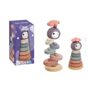 ITTL New Montessori Educational Sensory Toys Silicone Soft Stacking Blocks Plastic Baby Toys