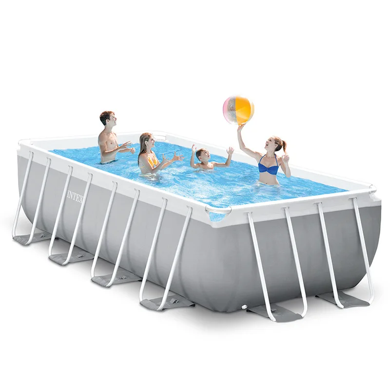 Factory Price Rectangular Metal Frame Intex Swimming Pool Outdoor 4m X 2m X 1m Fiberglass Aluminum Above Ground Swimming Pool