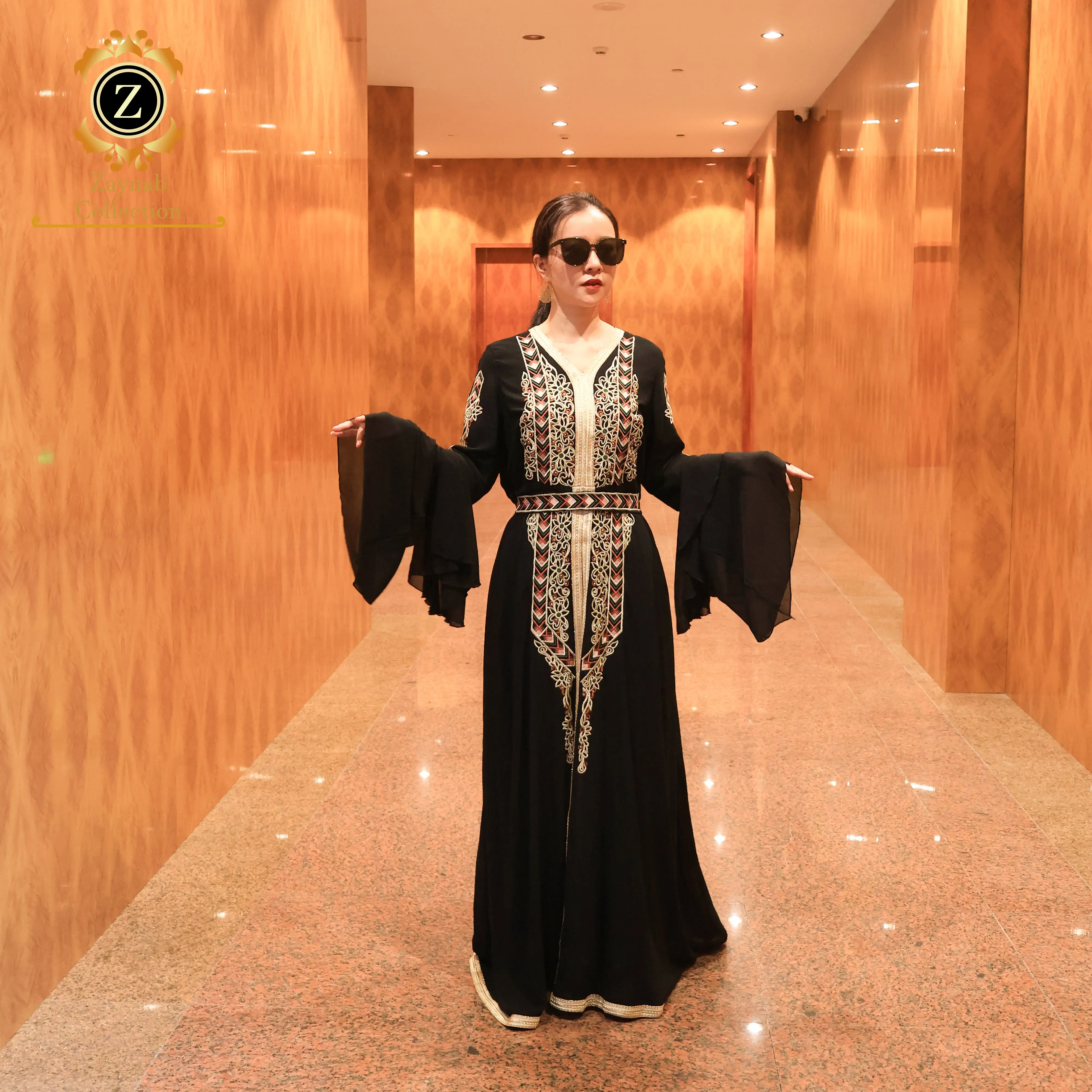 Zaynab Women Muslim Dress High Quality Abaya Wholesale Jeddah Ensemble Long  Dress Lady Dubai Luxury Elegant Abaya