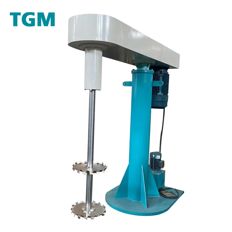 High-Speed Hydraulic Lifting Two-Disc Mixing Disperser Paint Pigment Cement Inks 1000L frequency speed control disperser