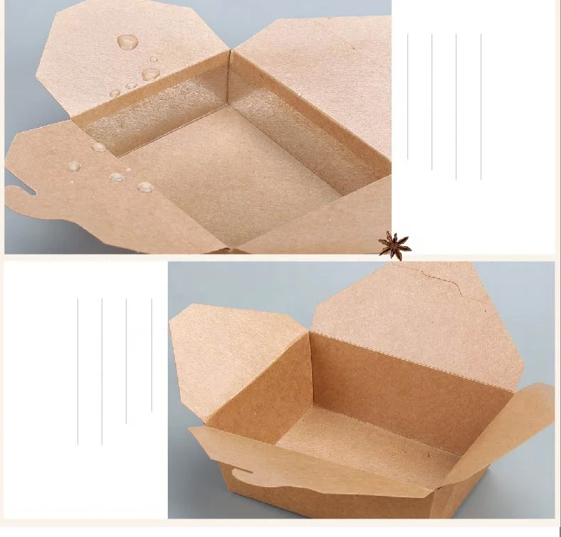 Kraft Paper Packaging Box Disposable Lunch Box Takeout - Temu