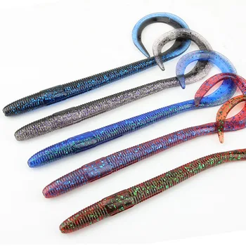 NewBility Big Ribbon Tail Worms Lure 135mm 165mm Tail Big Grub Silicone Swimbait Artificial Soft Bait for Bass Pike Freshwater – Soft Lure – view 4