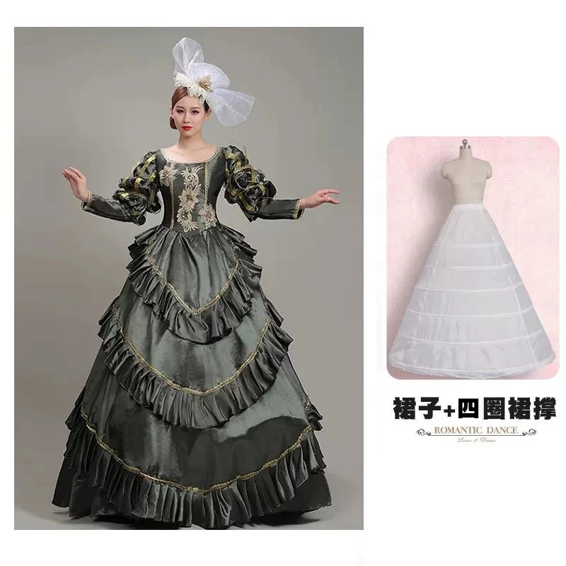 Robe Médiévale Femme Style Victorien - Manches Flares, Col Carré - Costume Déguisement Vintage Pour Fêtes