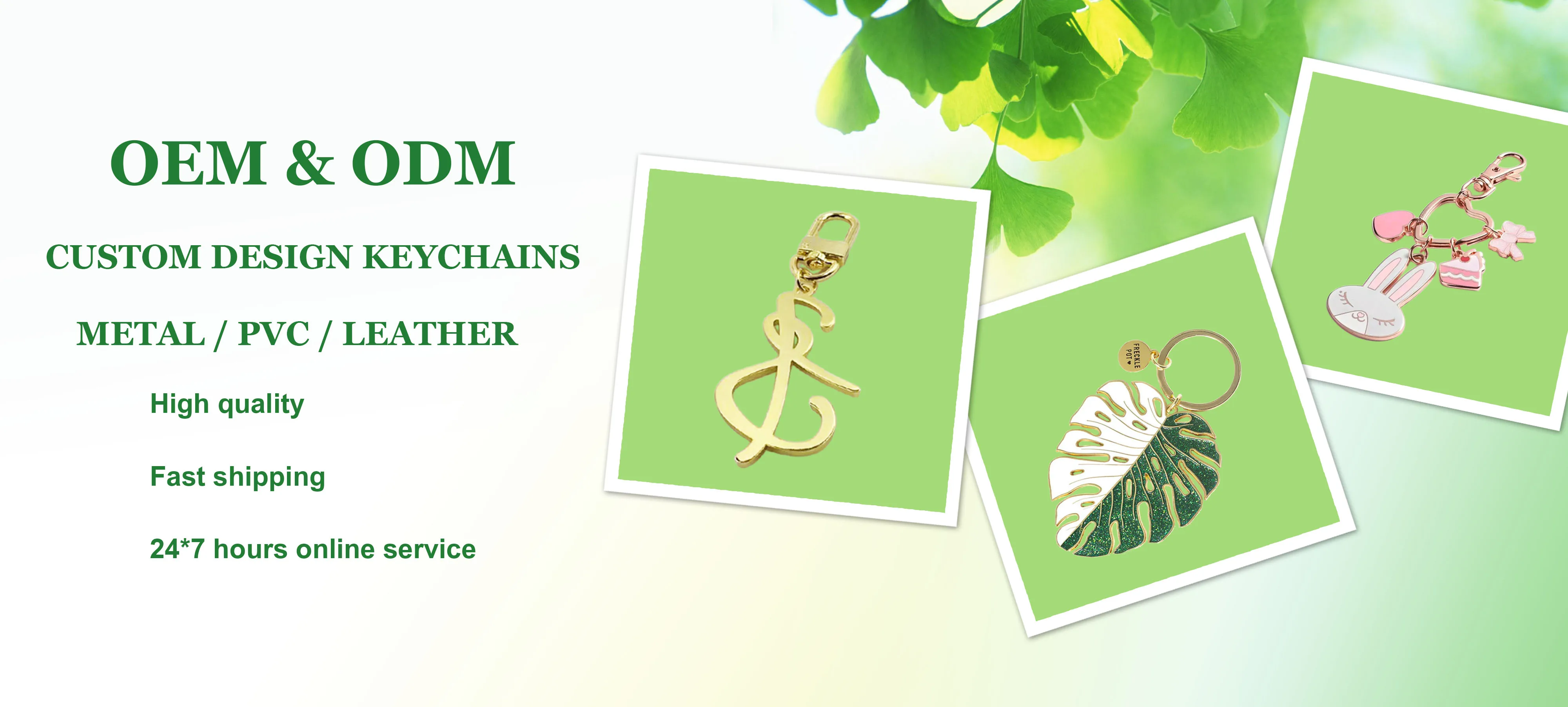2024 New Free Mold Custom Gold Monstera Leaf Keychain details