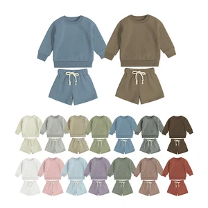 1 Pcs Custom Logo Winter Multicolor Infant Suit Fashion Kids Sweatsuit Fleece Baby Set Clothes