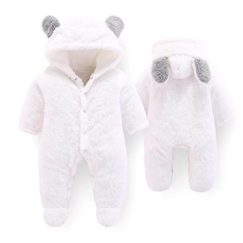 Hot Sale Baby Winter Thickened Romper Plus Fleece Warm Baby Pajamas Long  Sleeve Baby Bear Bodysuit for Newborn
