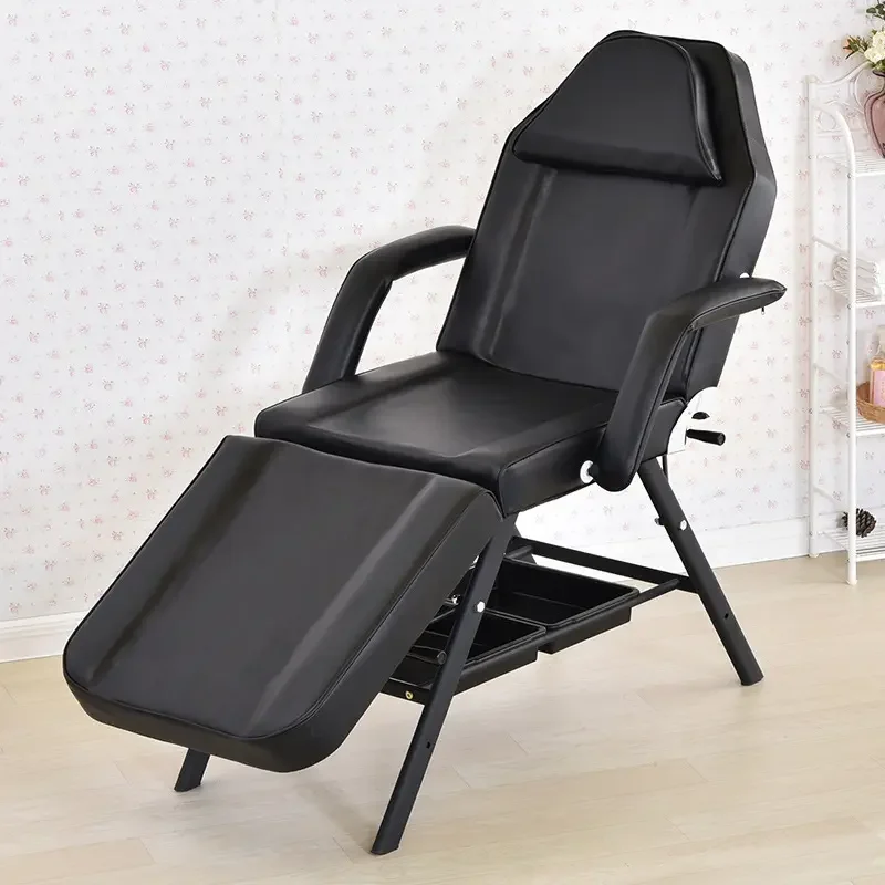 3-Section Multi Purpose Massage Bed Spa Salon Facial Tattoo Chair Bed Pink Tattoo Beauty Salon Bed Barbershop Chair