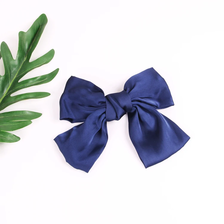 Заколка-пряжка с бантом, шелковая заколка для волос, заколка-бабочка на заказ, заколка для волос, заколка для волос, металлическая Длинная лента, атласная сумка