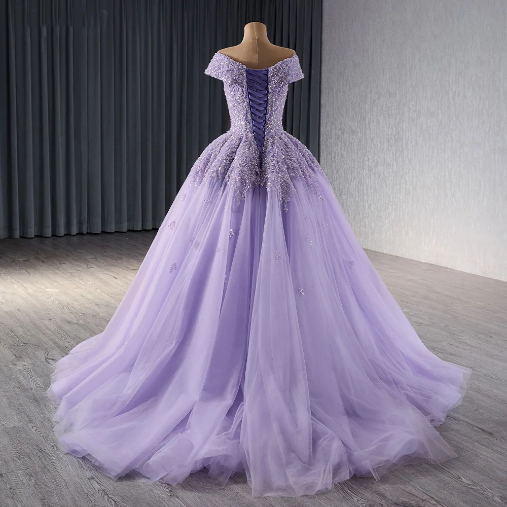 fitted lace wedding dress Detachable Wide Strap Women Lilac Quinceanera Dresses with Butterflies Lilac / 16 main image 1