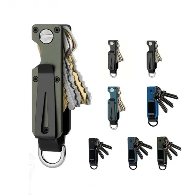 New Design Carbon Fiber Metal Personalized Aluminum Key Organizer Keychain_voghion.com