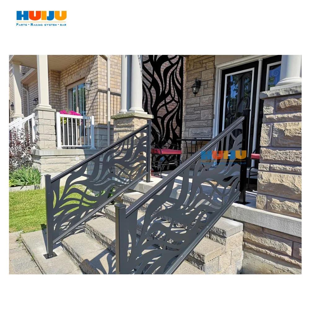 High End Railing Design HJLaser Cut Aluminum Railing high end balustrades & handrails stair ...