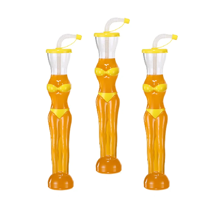 Most Popular 600ML Different Shape Bikini Cup Plastic Slush Yard Glass for Bar Pool Parties