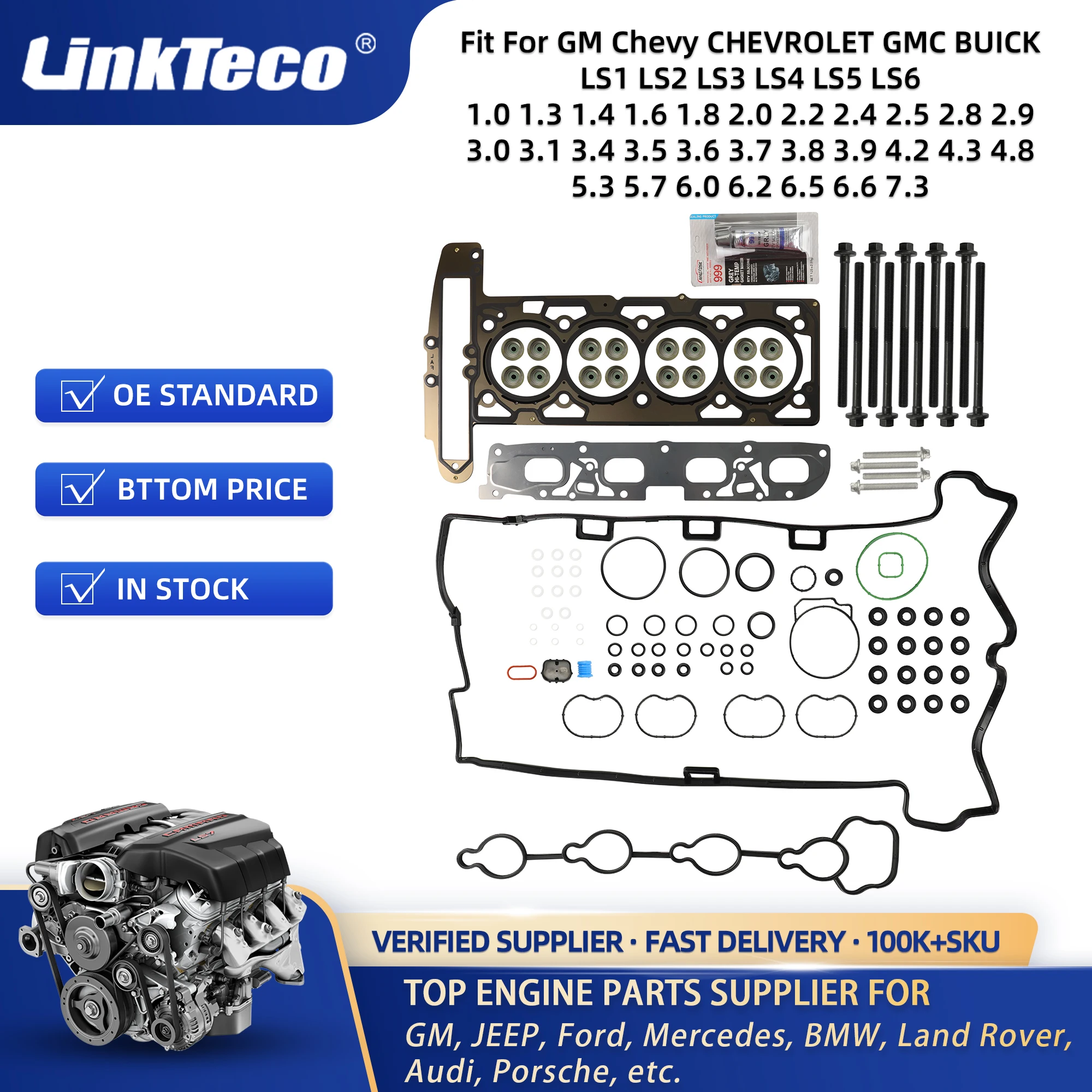 Linkteco Oem Quality Car Engine Parts Overhaul Head Gasket Kit Set For